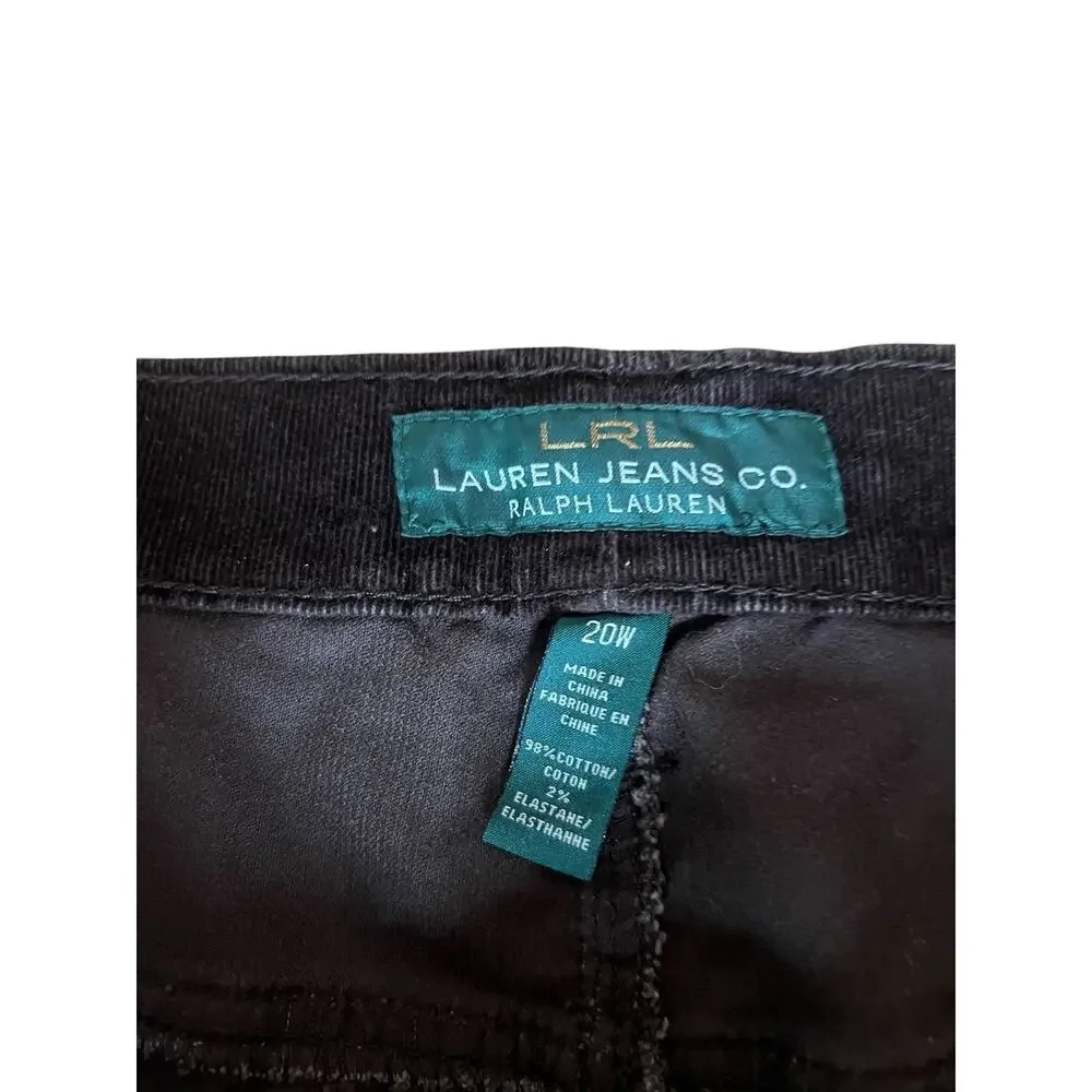 Lauren Jeans Co. Ralph Lauren Brown Corduroy Straight Leg Mid Rise Pants 20W